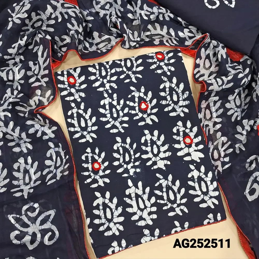 Blue original wax batik dyed pure cotton salwar material ag252511 Neidhal