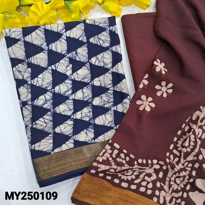 Blue original wax batik soft cotton salwar material my250109-Neidhal