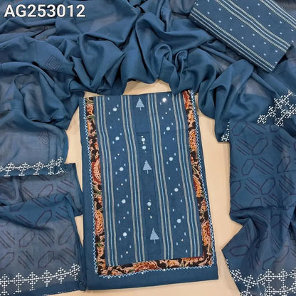 Blue premium handloom cotton salwar material ag253012 Neidhal