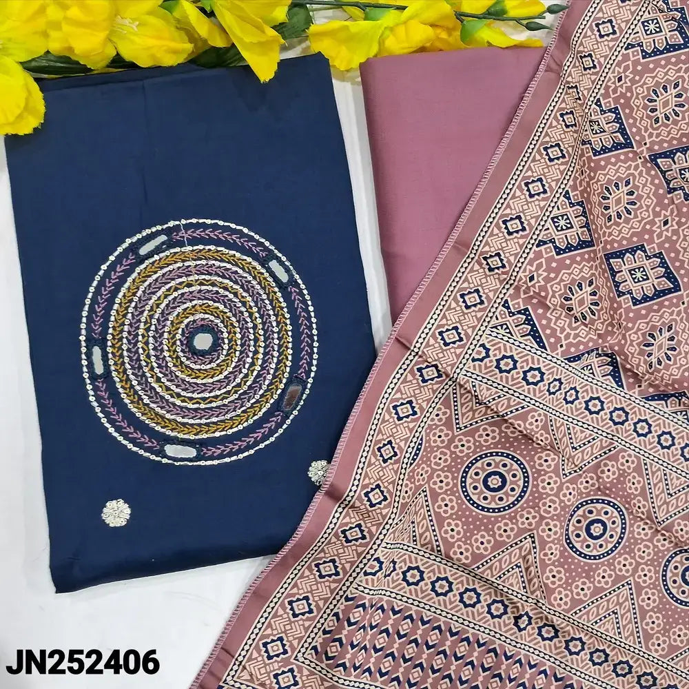 Blue premium satin cotton salwar material jn252406-Neidhal