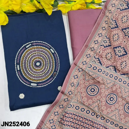 Blue premium satin cotton salwar material jn252406-Neidhal