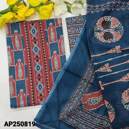 Blue printed cotton salwar material ap250819-Neidhal