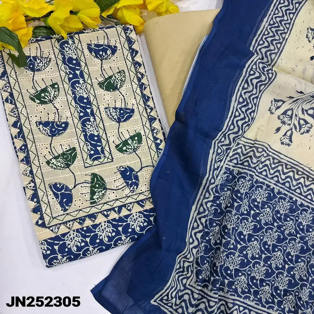 Blue printed cotton salwar material jn252305-Neidhal
