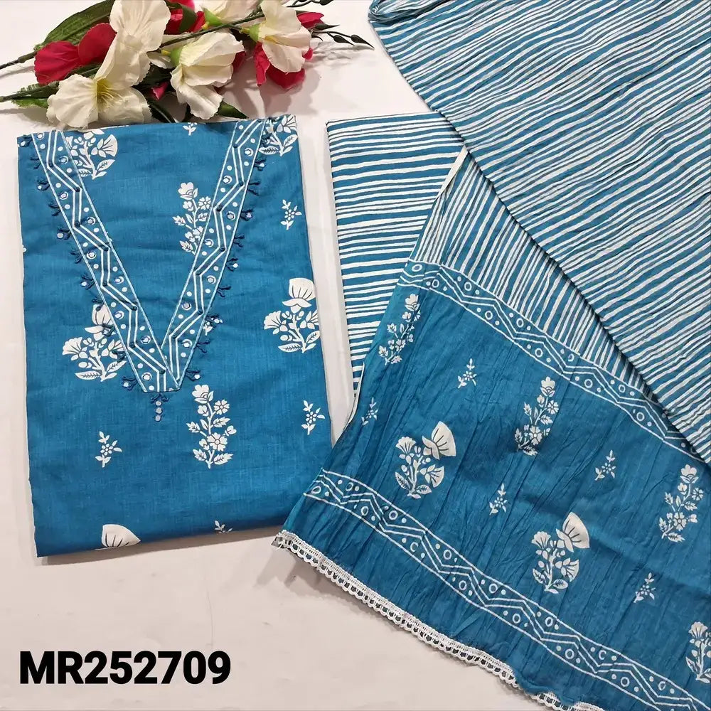 Blue printed cotton salwar material mr252709-Neidhal
