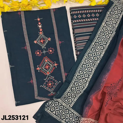 Blue printed handloom cotton salwar material jl253121-Neidhal