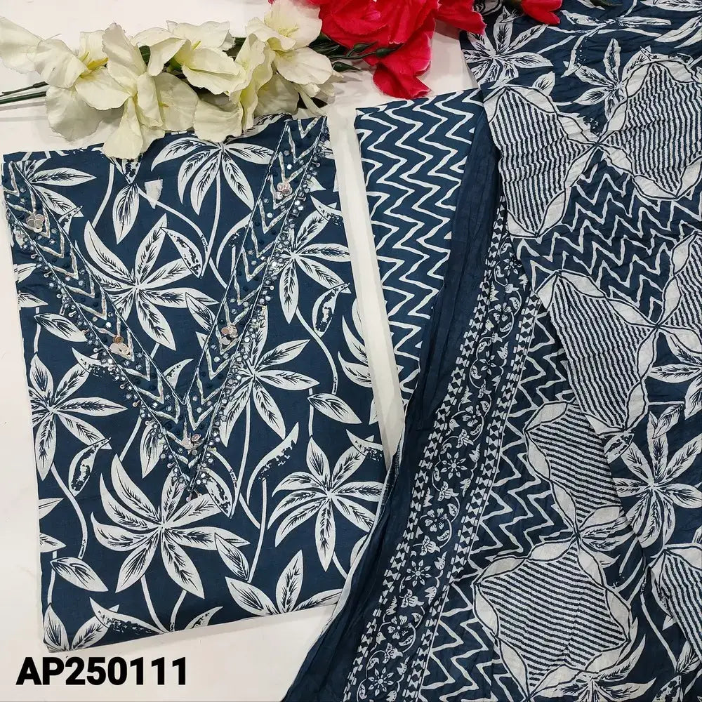 Blue printed soft cotton salwar material ap250111-Neidhal