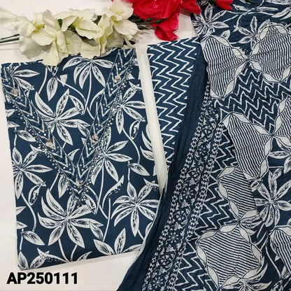 Blue printed soft cotton salwar material ap250111-Neidhal