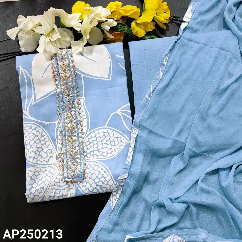 Blue printed soft cotton salwar material ap250213-Neidhal
