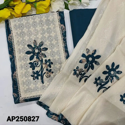 Blue printed soft cotton salwar material ap250827-Neidhal