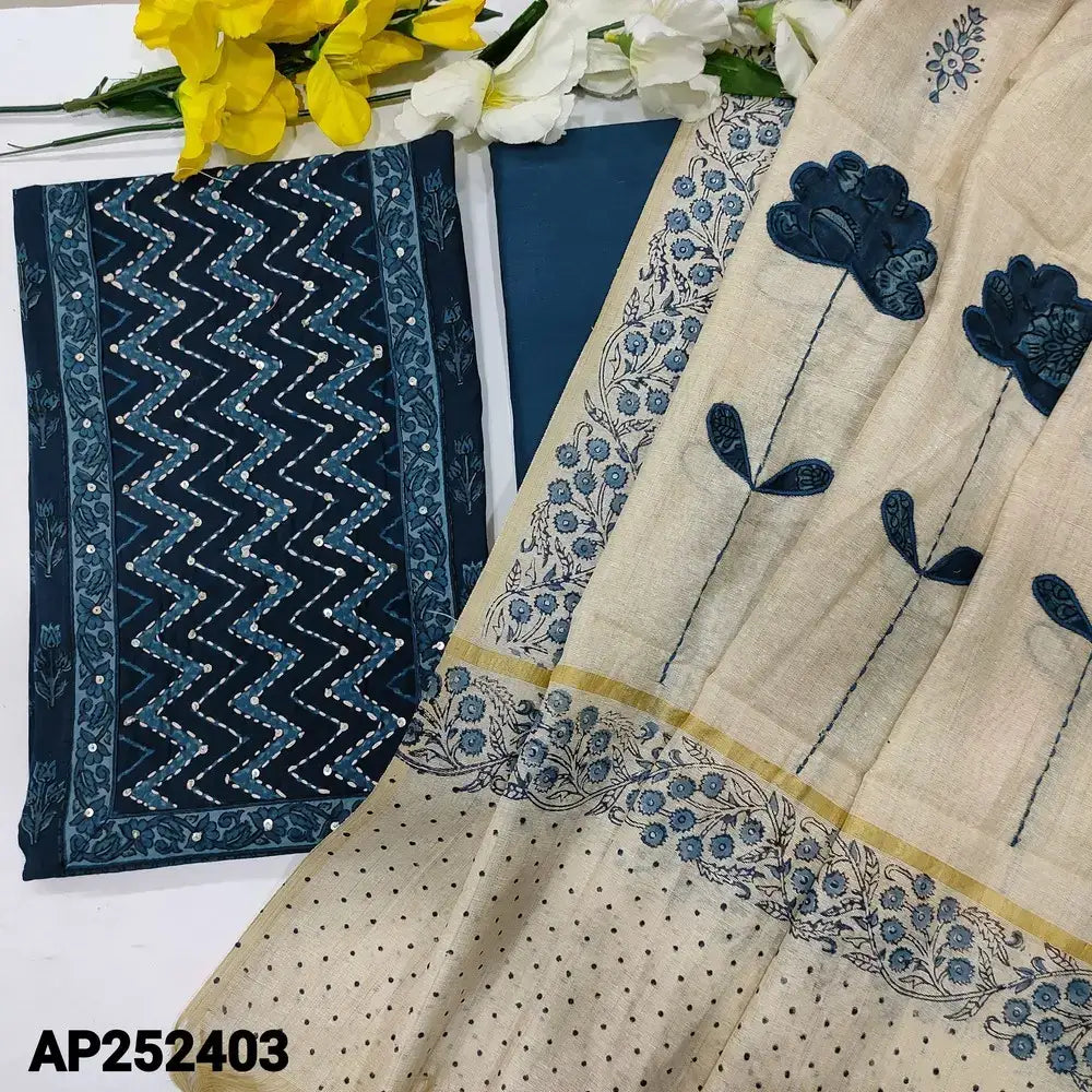 Blue printed soft cotton salwar material ap252403-Neidhal