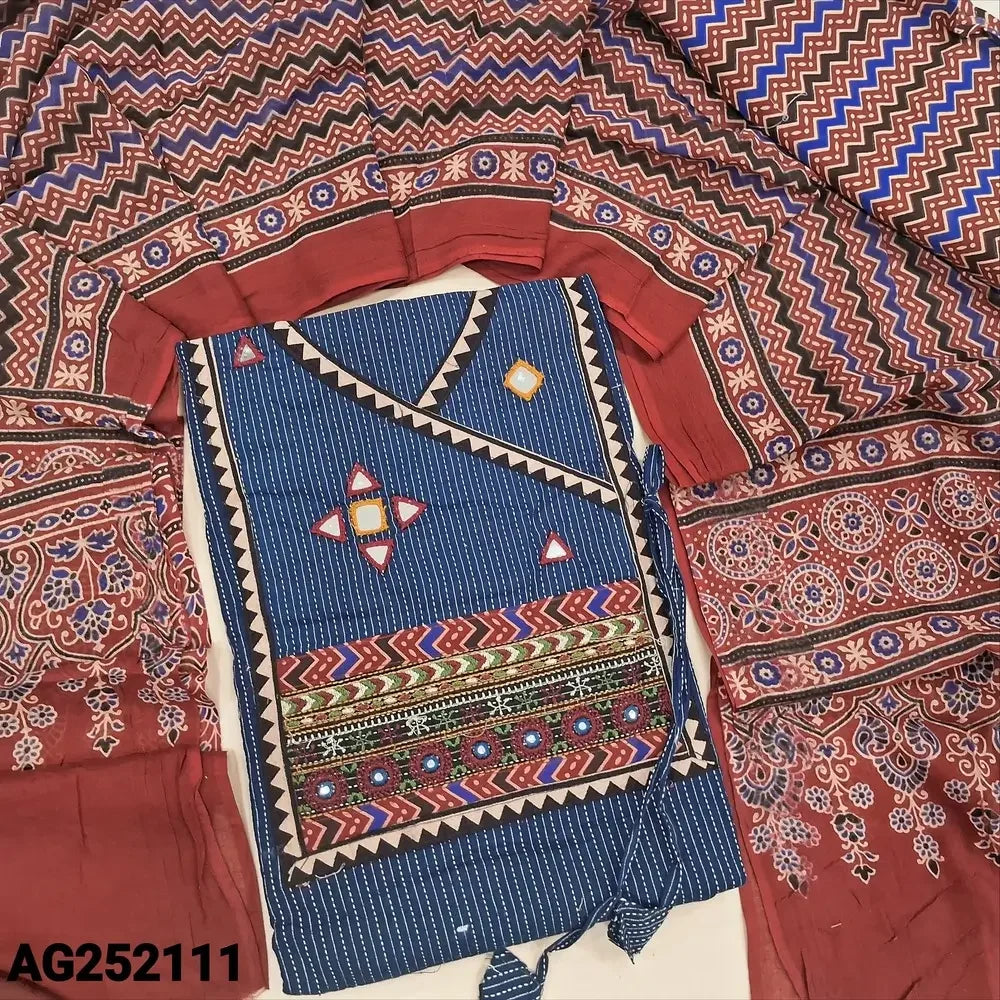 Blue pure kantha cotton salwar material ag252111 Neidhal
