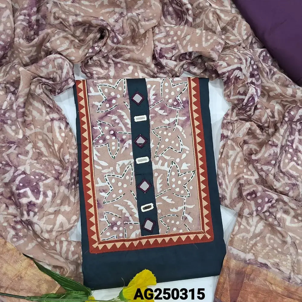 Blue satin cotton salwar material ag250315-Neidhal