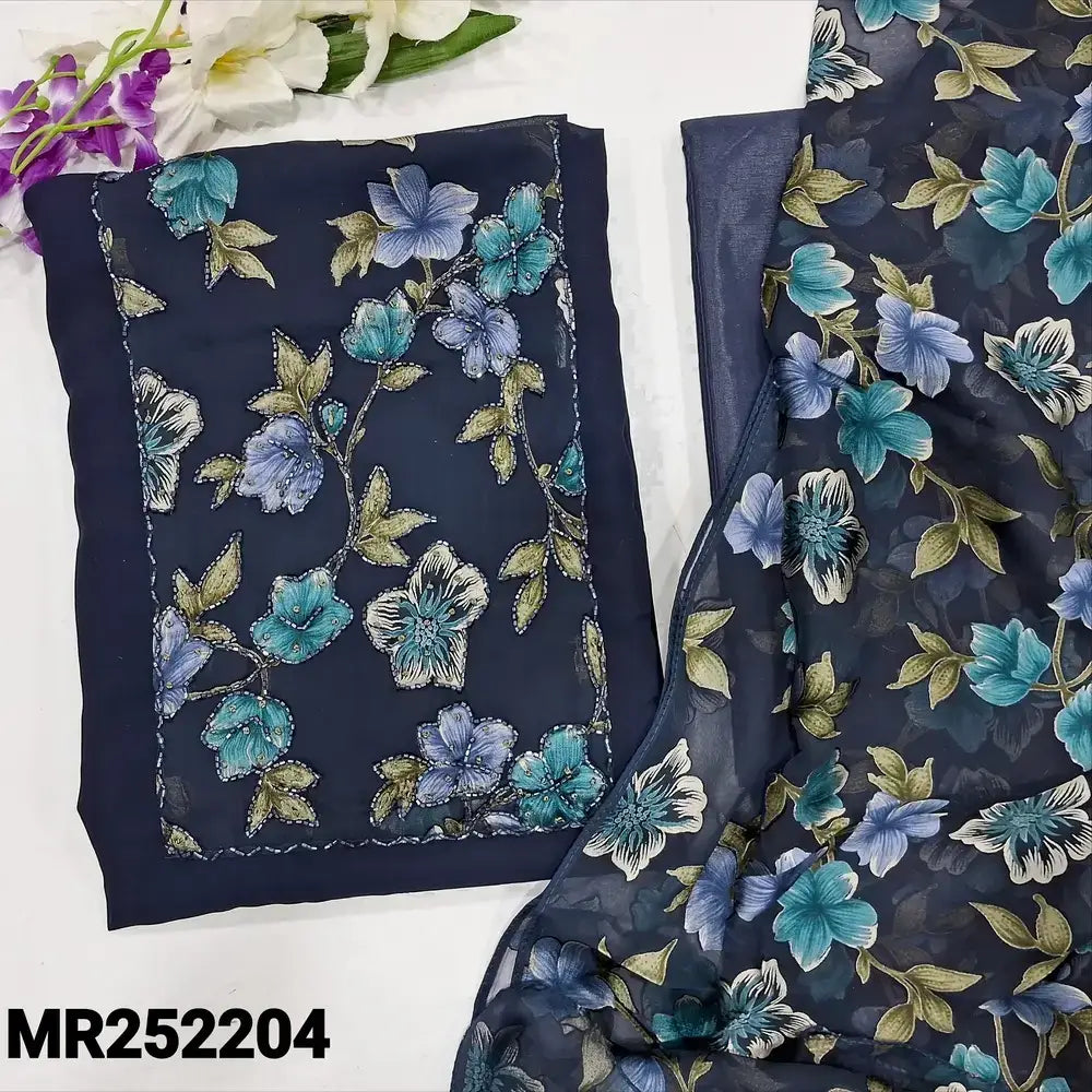 Blue semi georgette salwar material mr252204-Neidhal