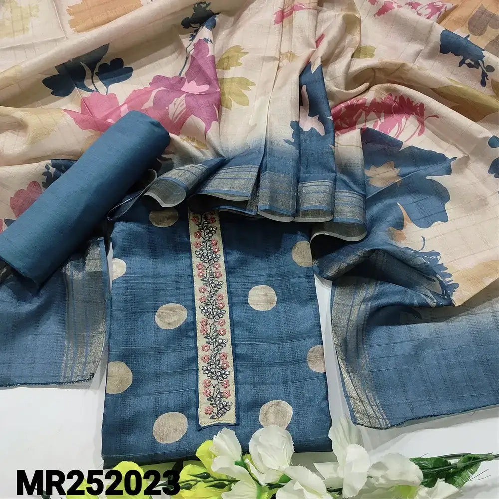 Blue semi gicha salwar material mr252023-Neidhal