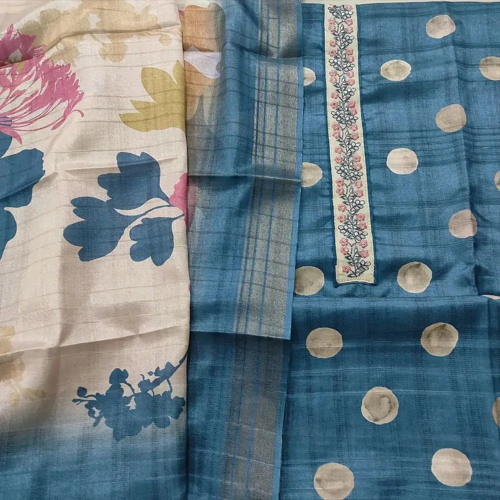 Blue semi gicha salwar material mr252023-Neidhal