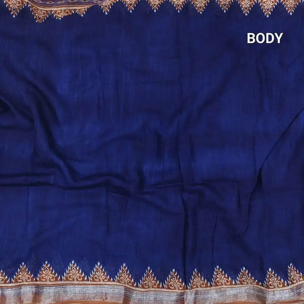 Blue semi linen saree ns196-Neidhal