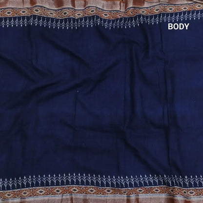 Blue semi linen saree ns202-Neidhal