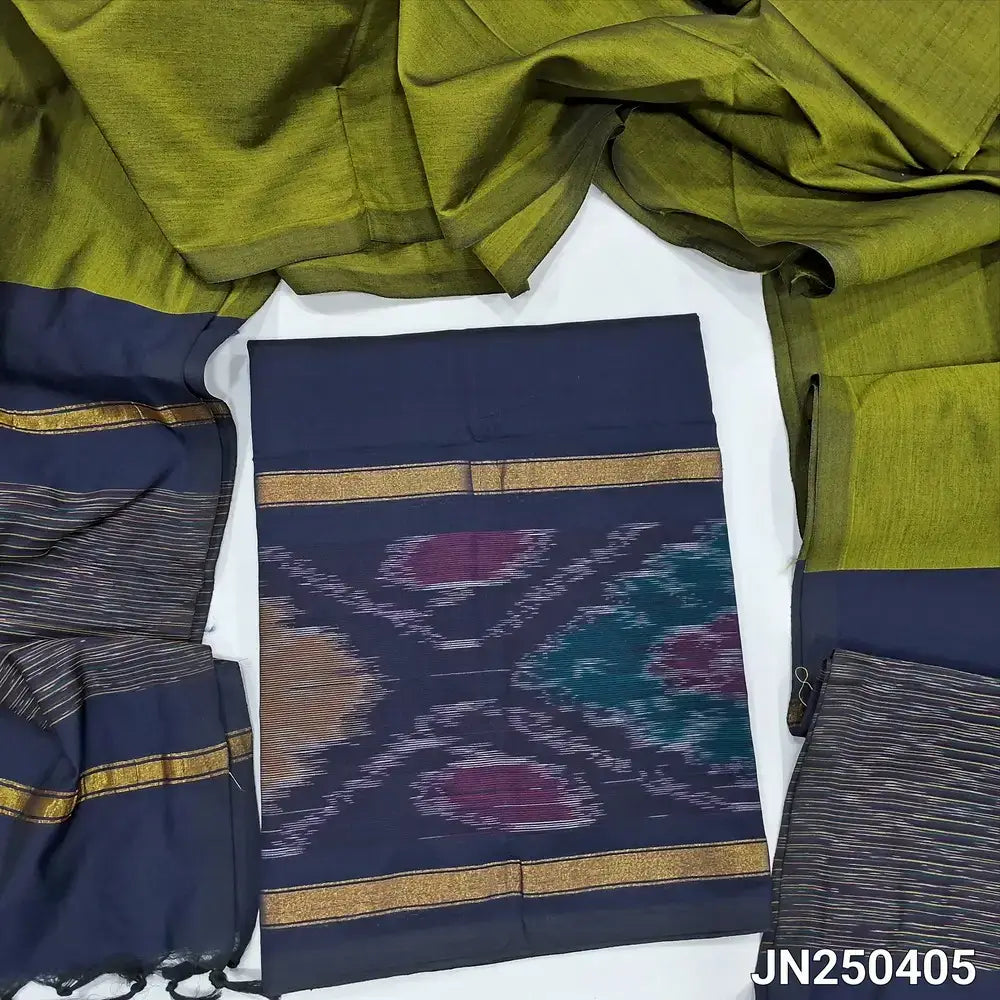 Blue silk cotton salwar material jn250405-Neidhal