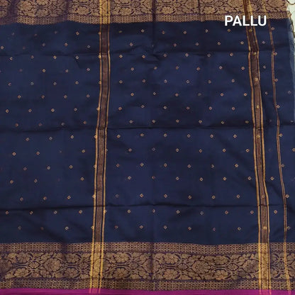 Blue silk cotton saree ns179-Neidhal