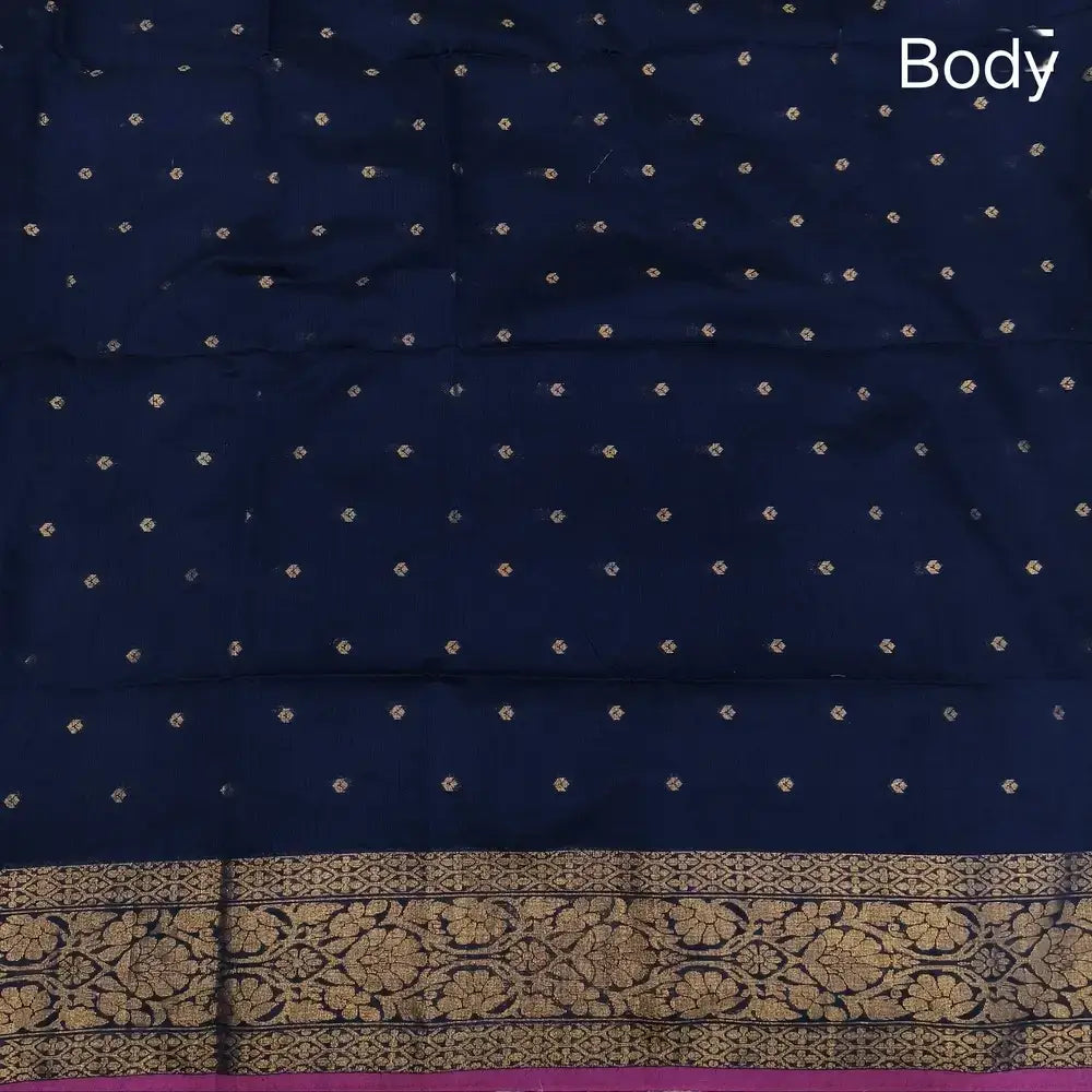 Blue silk cotton saree ns179-Neidhal