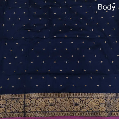 Blue silk cotton saree ns179-Neidhal