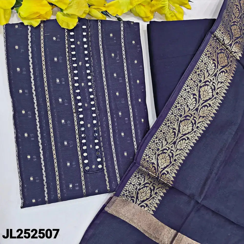Blue slub silk cotton salwar material jl252507-Neidhal