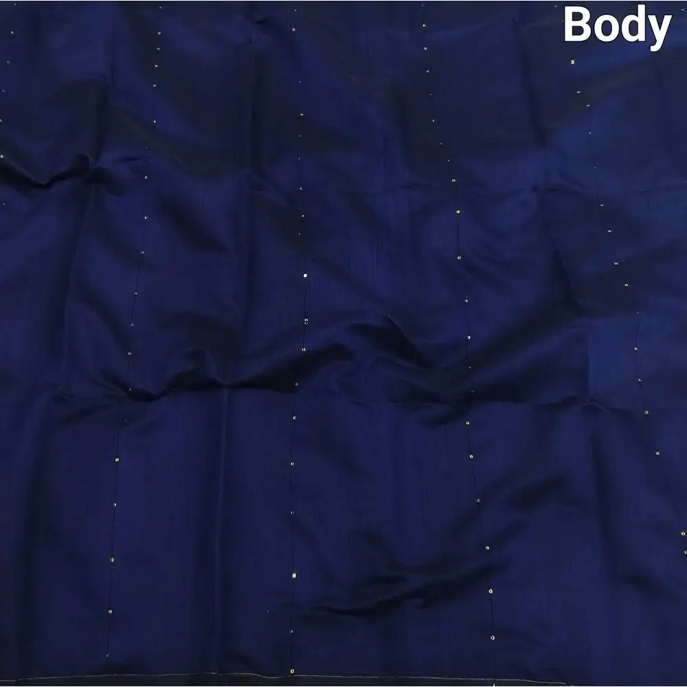 Blue slub silk cotton saree ns158-Neidhal