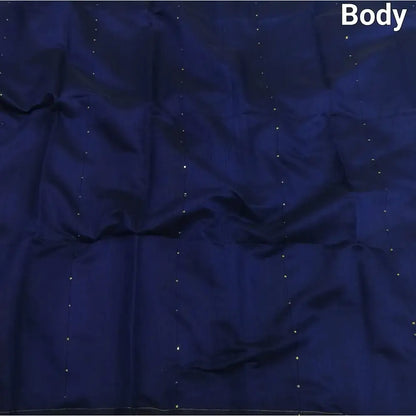 Blue slub silk cotton saree ns158-Neidhal