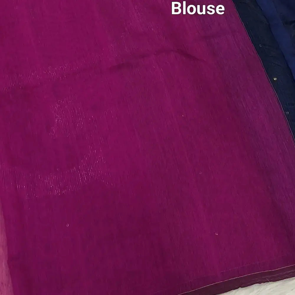 Blue slub silk cotton saree ns158-Neidhal