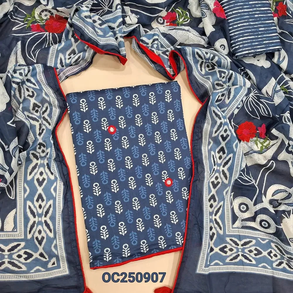 Blue soft cotton salwar material OC250907-Neidhal