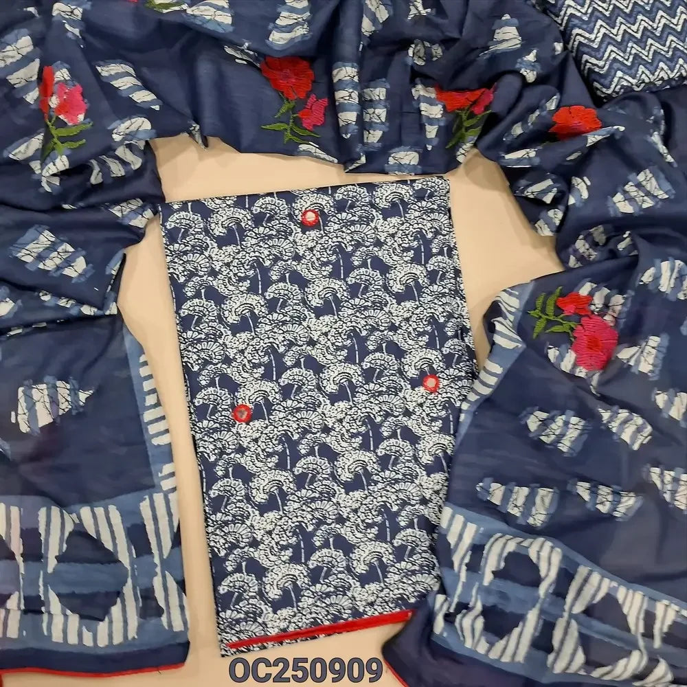 Blue soft cotton salwar material OC250909-Neidhal