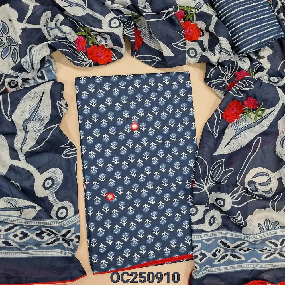 Blue soft cotton salwar material OC250910-Neidhal