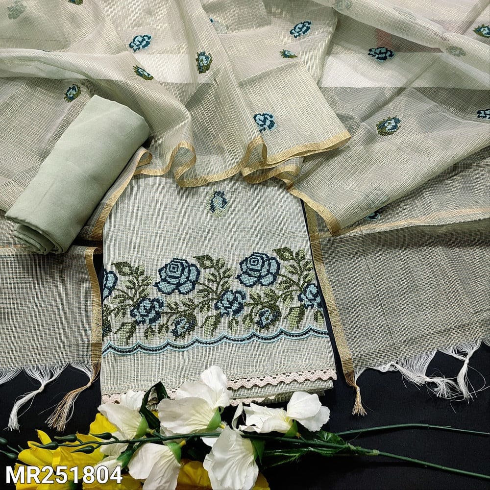 Blue tissue kota silk cotton salwar material mr251804-Neidhal