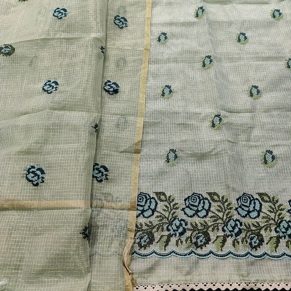 Blue tissue kota silk cotton salwar material mr251804-Neidhal