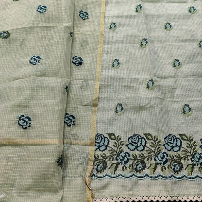 Blue tissue kota silk cotton salwar material mr251804-Neidhal