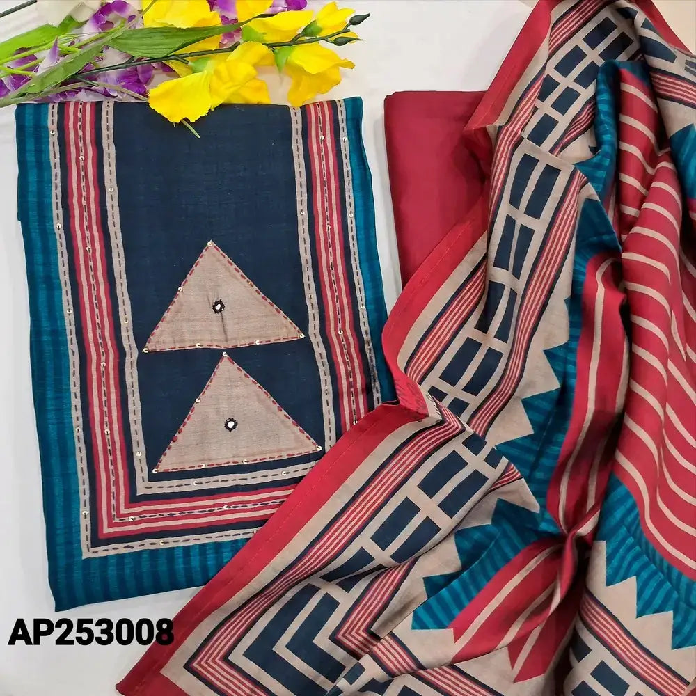 Blue vertical printed modal maslin salwar material ap253008-Neidhal