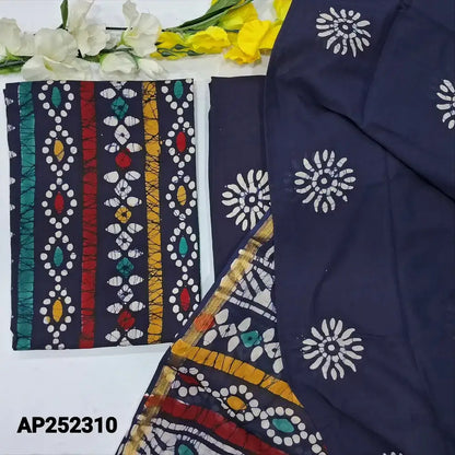 Blue wax batik cotton salwar material ap252310-Neidhal