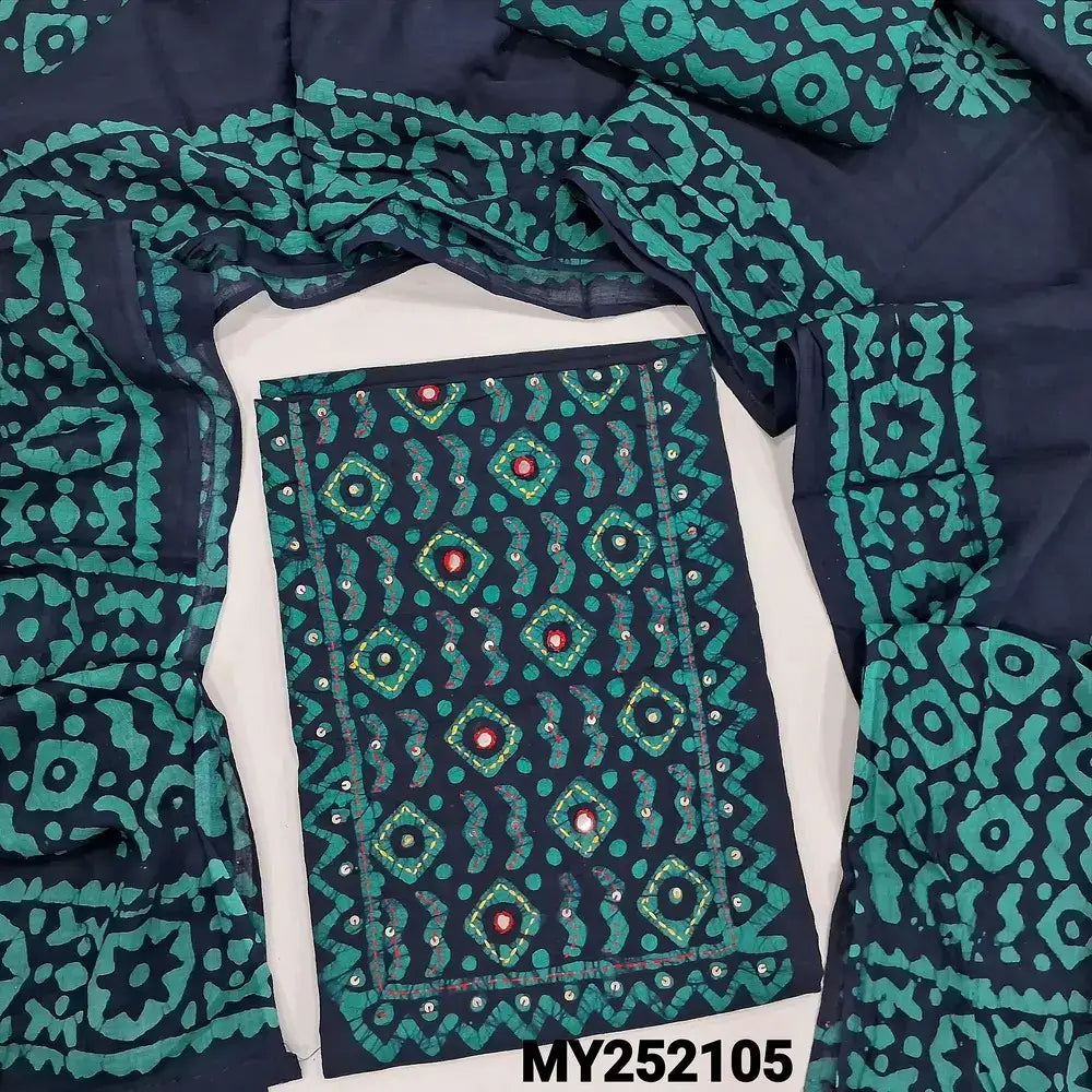 Blue wax batik dyed cotton salwar material my252105-Neidhal