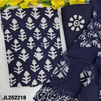 Blue wax batik modal cotton salwar material jl252218-Neidhal