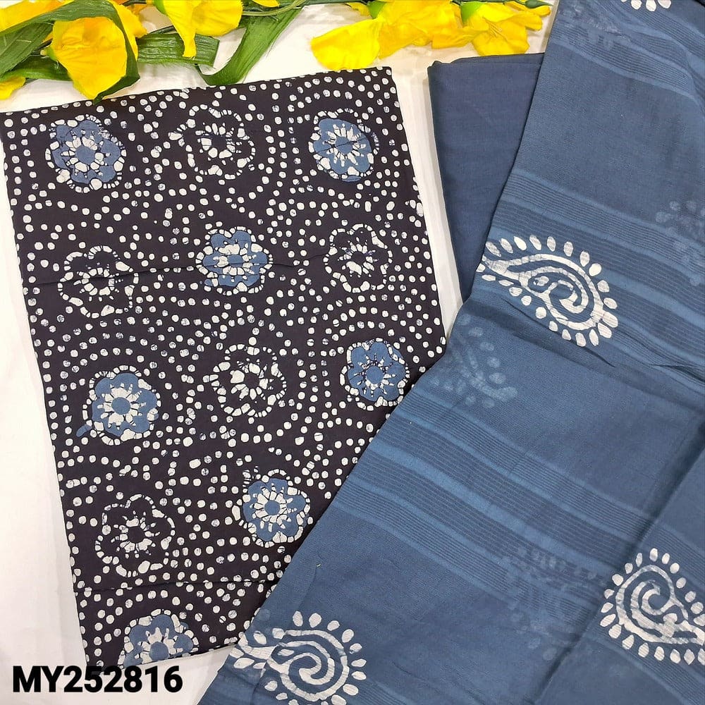 Blue wax batik soft cotton salwar material my252816-Neidhal