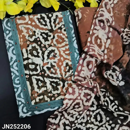 Bluish grey batik kantha cotton salwar material jn252206-Neidhal