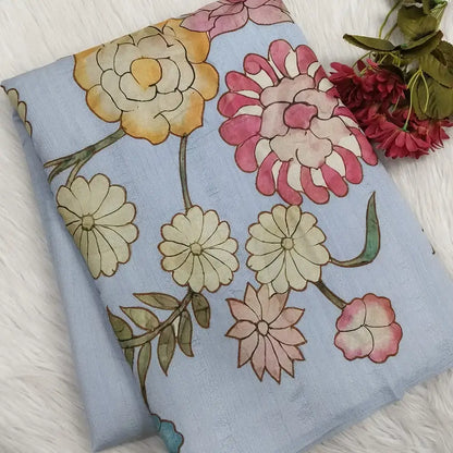 Bluish grey designer self embroidered semi gicha saree ns212-Neidhal