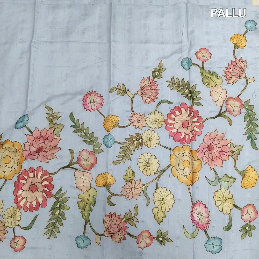 Bluish grey designer self embroidered semi gicha saree ns212-Neidhal