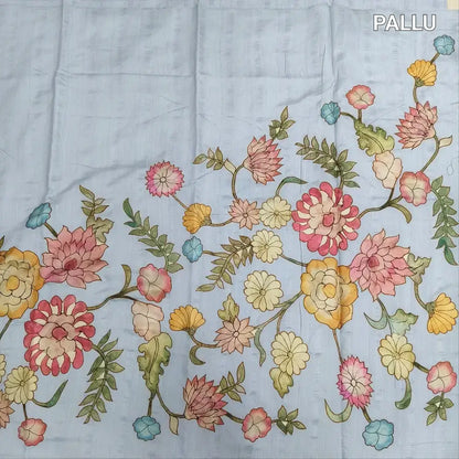 Bluish grey designer self embroidered semi gicha saree ns212-Neidhal