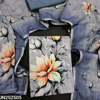Bluish grey digital printed schiffli embroidered cotton salwar material jn252505-Neidhal