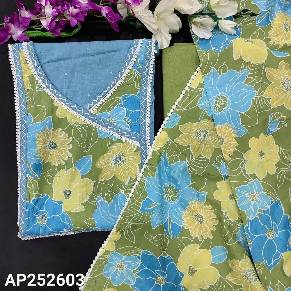 Bluish grey printed slub cotton salwar material ap252603-Neidhal