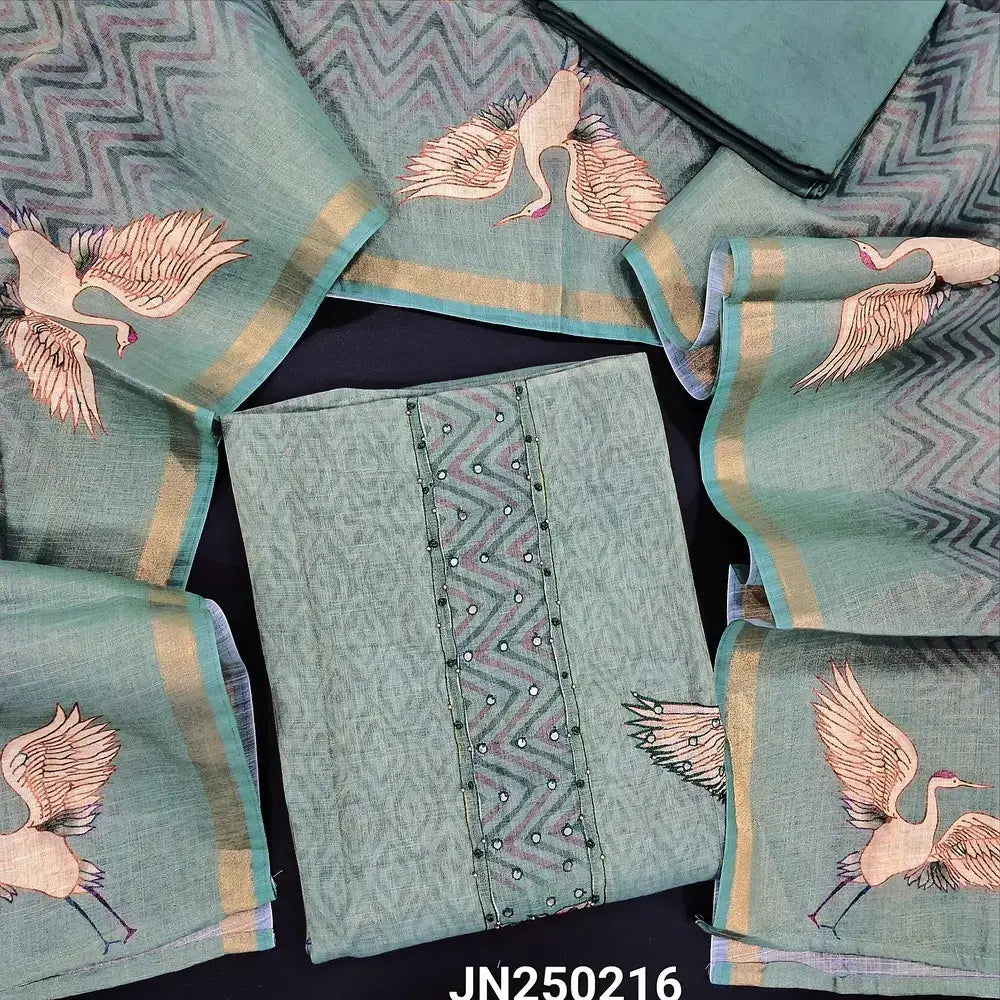 Bluish grey tissue silk cotton salwar material jn250216-Neidhal