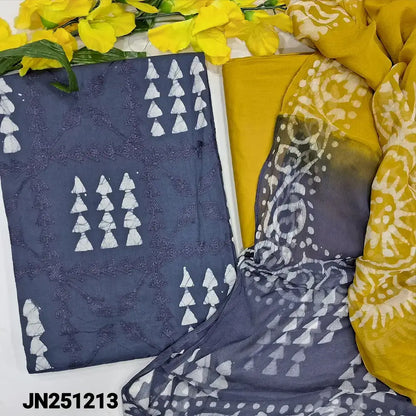 Bluish grey wax batik cotton salwar material jn251213-Neidhal