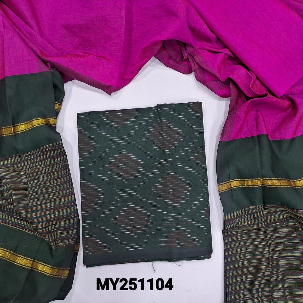 Bottle green ilk cotton salwar material my251104-Neidhal