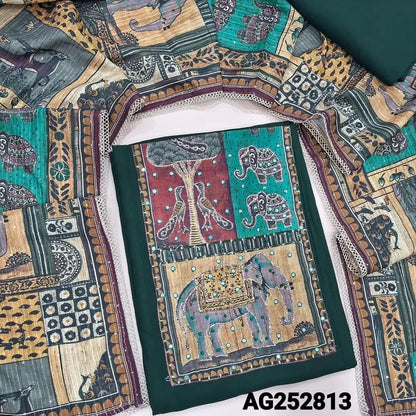 Bottle green liquid fabric salwar material ag252813 Neidhal